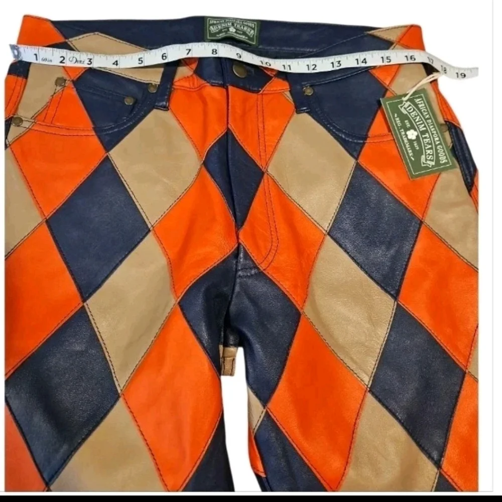 NWT Denim Tears Lamb Leather Jacquard Patchwork Pant L - Picture 5 of 11